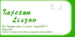 kajetan liszov business card